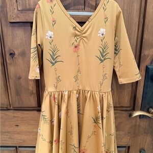 Dot Dot Smile Mustard Floral Kids Dress